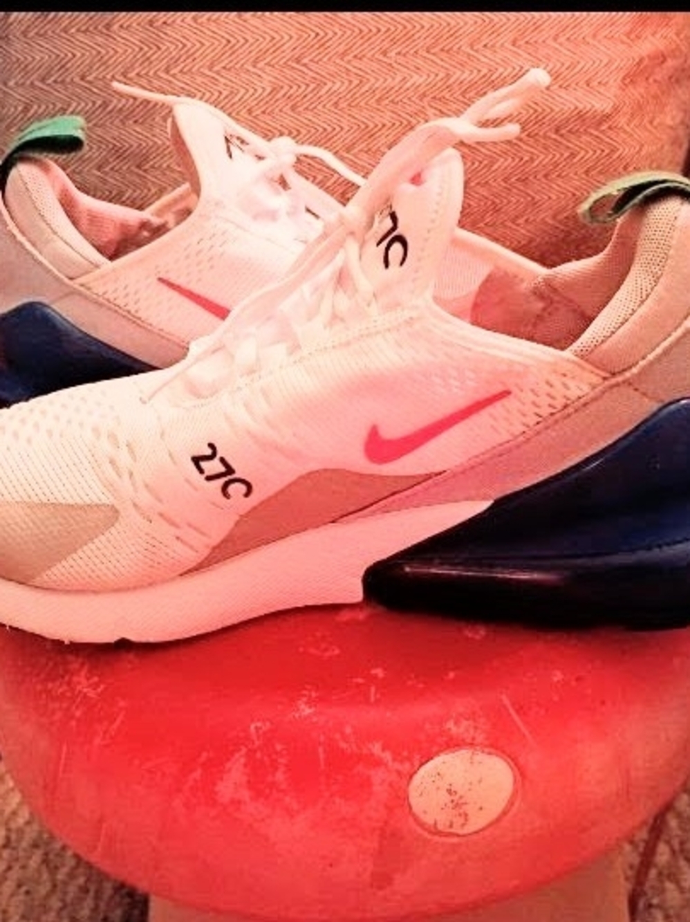 Nike White Sneakers White Orange Swoosh